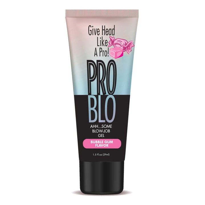 Little Genie Pro Blo Oral Pleasure Gel in bubblegum flavor, 1.5oz, personal lubricant for intimate use.