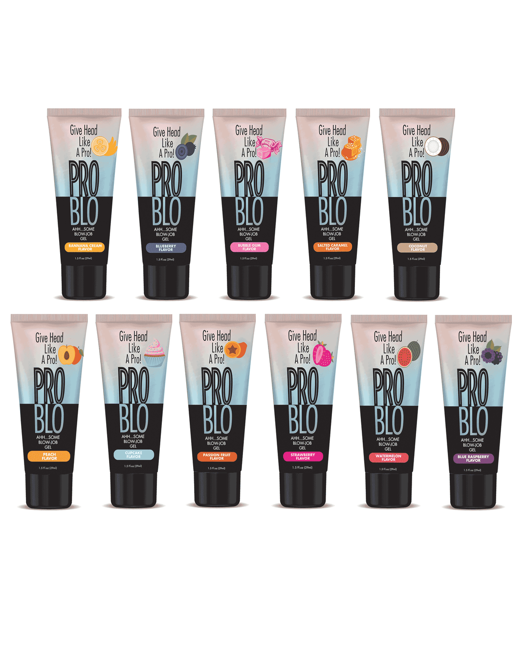 Little Genie Pro Blo Oral Pleasure Gel in bubblegum flavor, 1.5oz, personal lubricant for oral and intimate use.