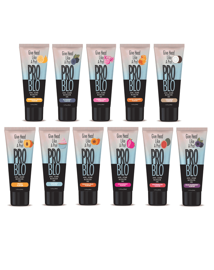 Little Genie Pro Blo Oral Pleasure Gel in bubblegum flavor, 1.5oz, personal lubricant for oral and intimate use.
