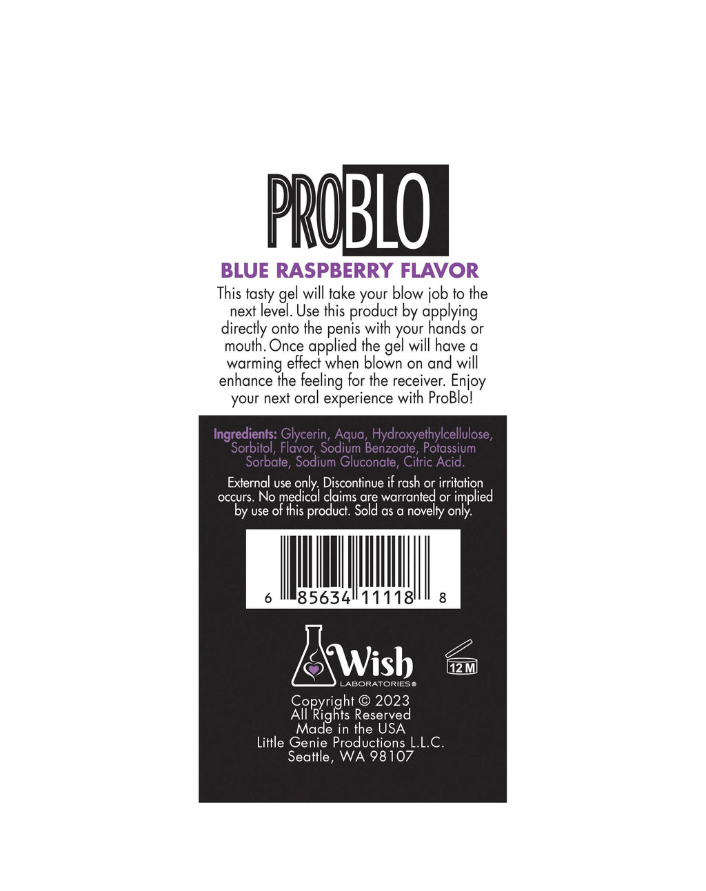 Pro Blo Pleasure Gel - 1.5oz Blue Raspberry