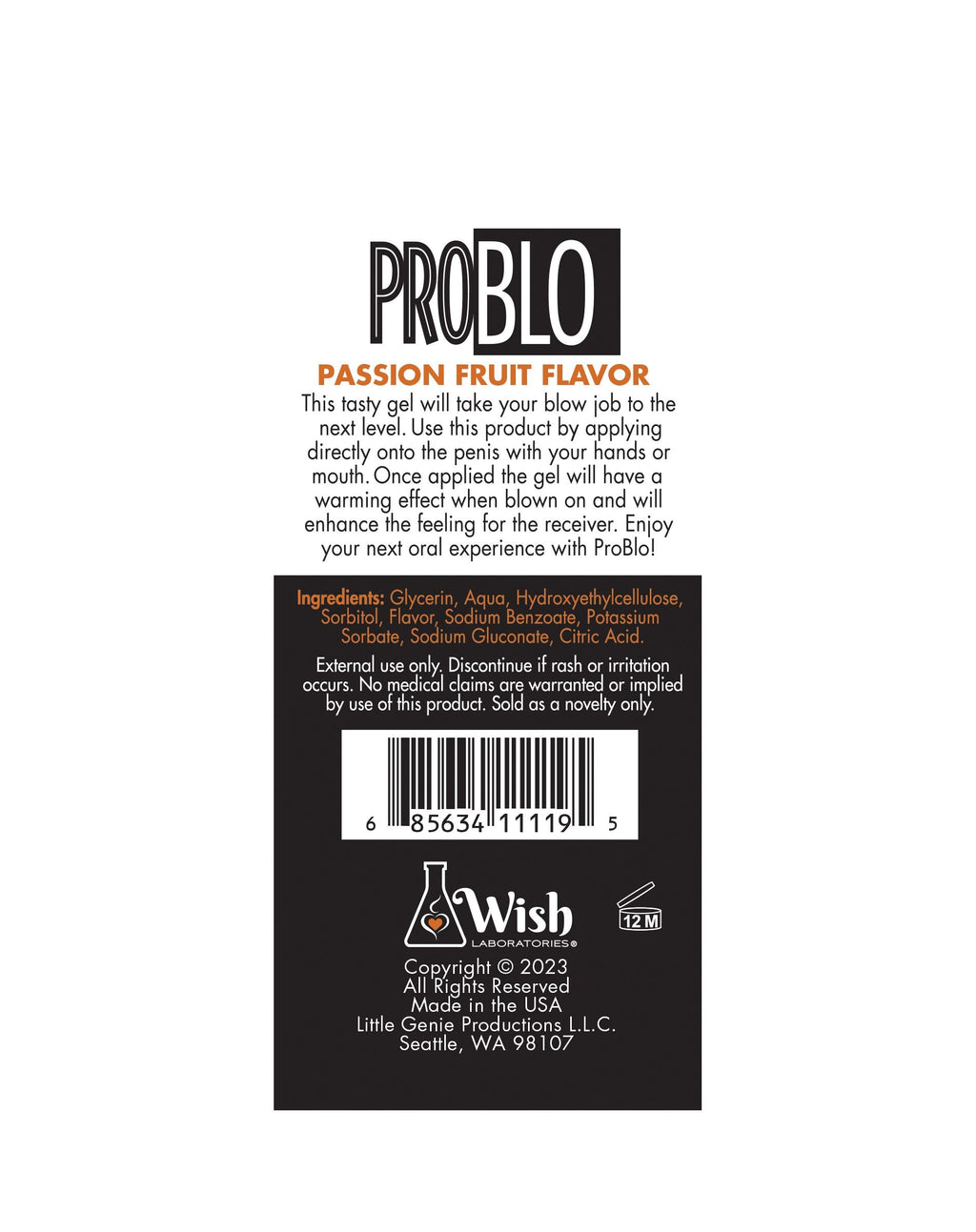 Pro Blo Pleasure Gel - 1.5oz Passion Fruit