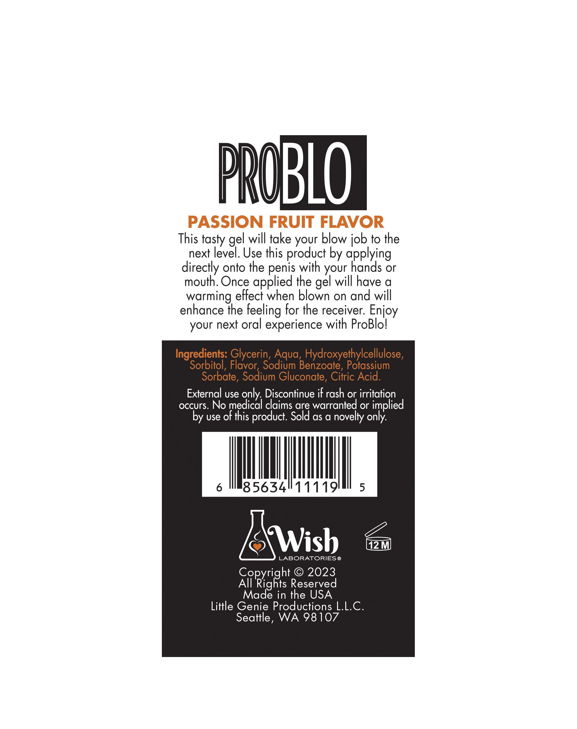 Pro Blo Pleasure Gel - 1.5oz Passion Fruit